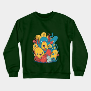 funny octopus cartoon Crewneck Sweatshirt